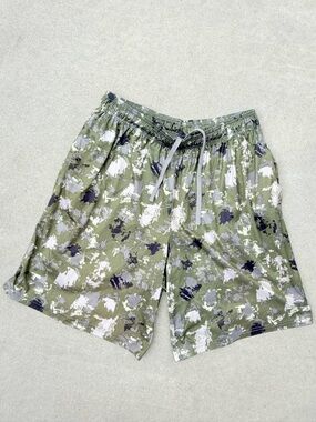Pro Player Olive Green Camo Athletic Shorts